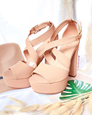 SANDALIAS NUDE CORREAS