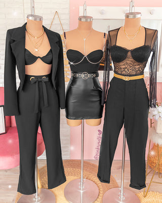 Crop top de encaje y manga larga en velo