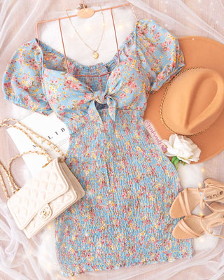 VESTIDO FLORES PRIMAVERA RECOGIDOS