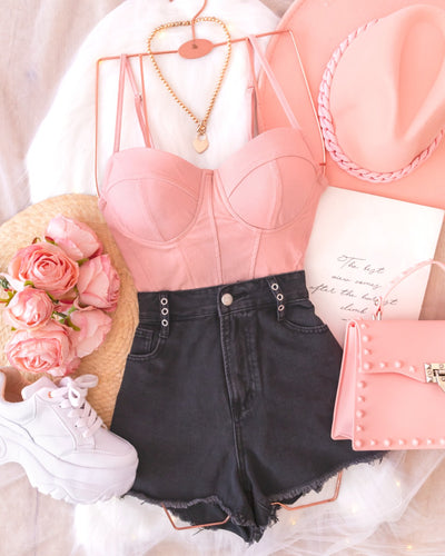 CROP TOP DE TIRAS ROSA