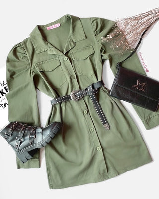 VESTIDO EN DRIL MILITAR