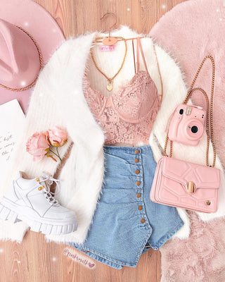 Crop top de encaje