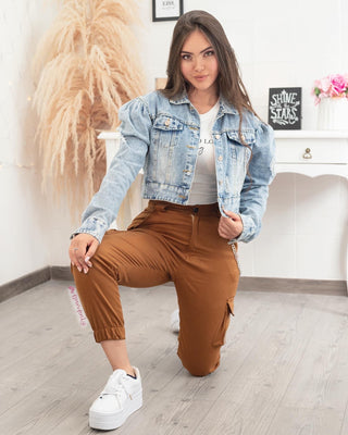 CHAQUETA JEAN MANGA PUFF
