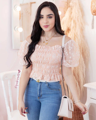 Blusa margaritas encauchado