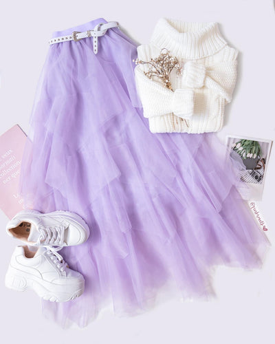 Falda de Tul lila