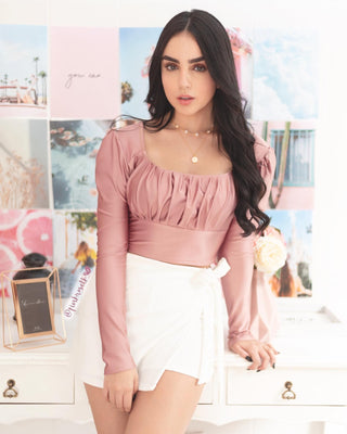 Blusa escote drapeado