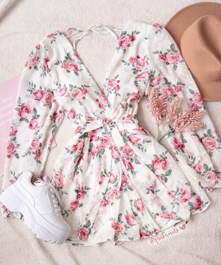 Romper manga larga de rosas