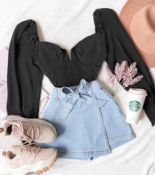 Blusa manga larga de varilla