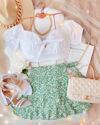 BLUSA DE MOÑITO Y MANGAS BOMBACHAS