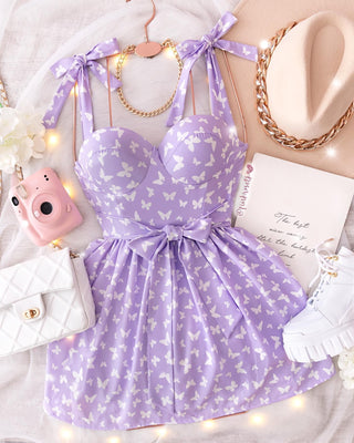 Vestido mariposas y lazo