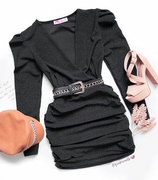 Vestido cruzado de lurex