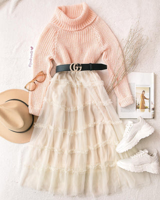 Falda de Tul beige