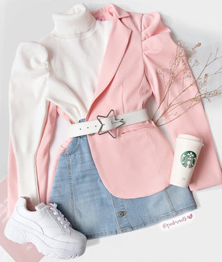BLAZER PALO DE ROSA MANGA PUFF