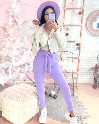 Pantalón lazo lila