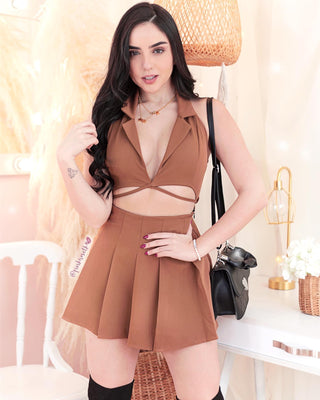 Vestido falda y crop top