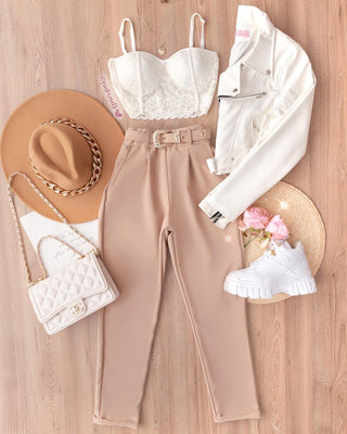 Crop top de encaje