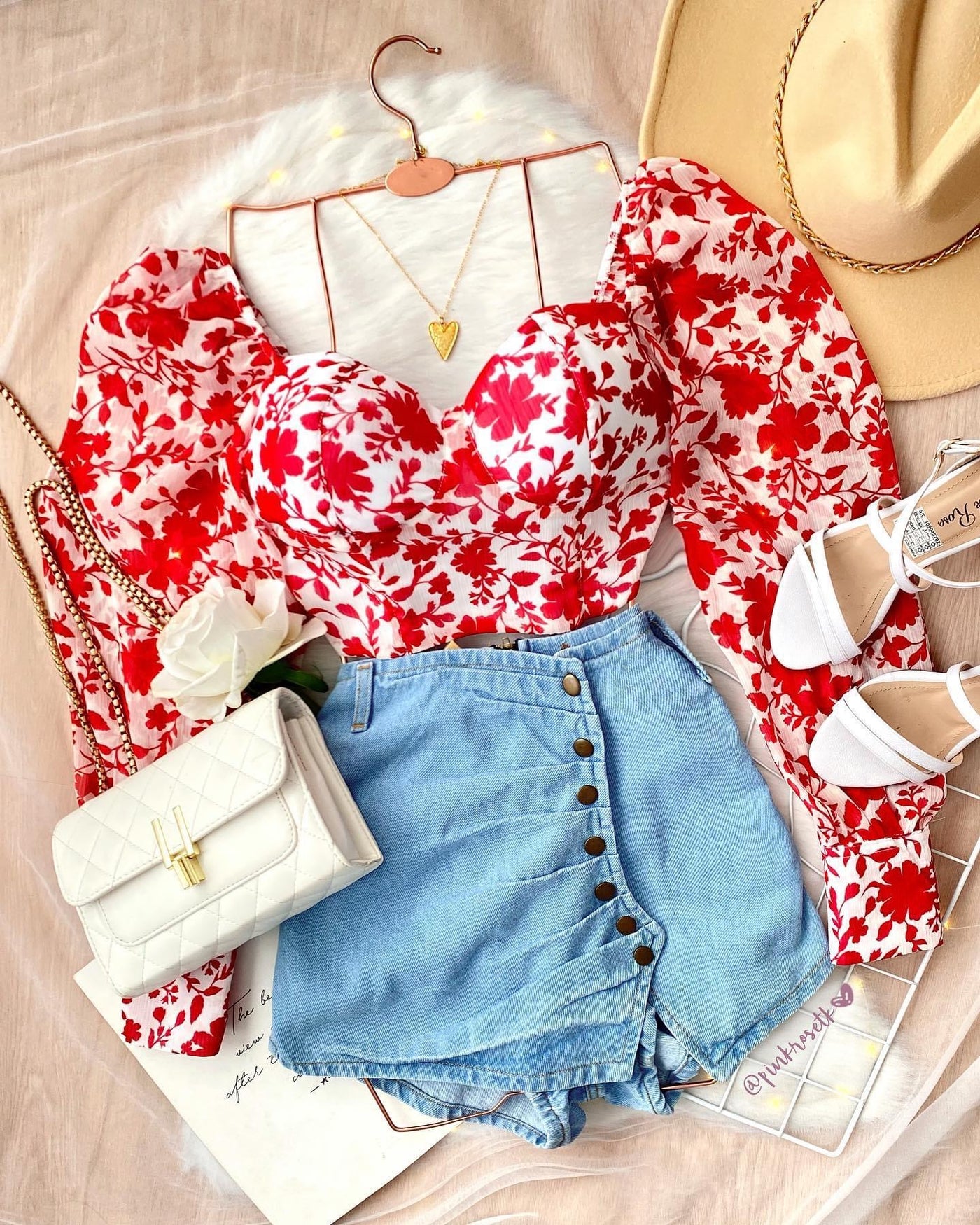 Blusa copas flores rojas