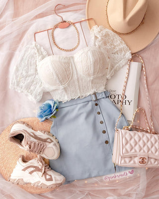Crop top de encaje