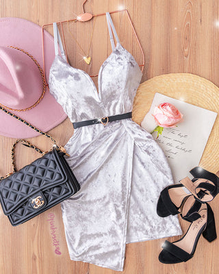 Vestido velvet con varilla