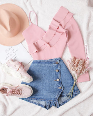 Blusa de un solo hombro bolero