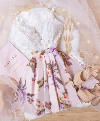 Vestido estampado blusa en blonda