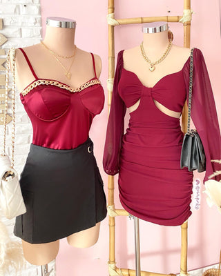 Vestido moñito mangas chifón