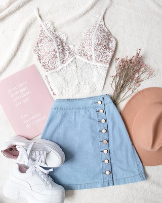 FALDA CHAMBRAY DE BOTONES