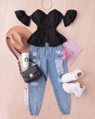 Blusa strapple mangas