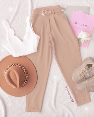 Pantalon de hebilla texana camel