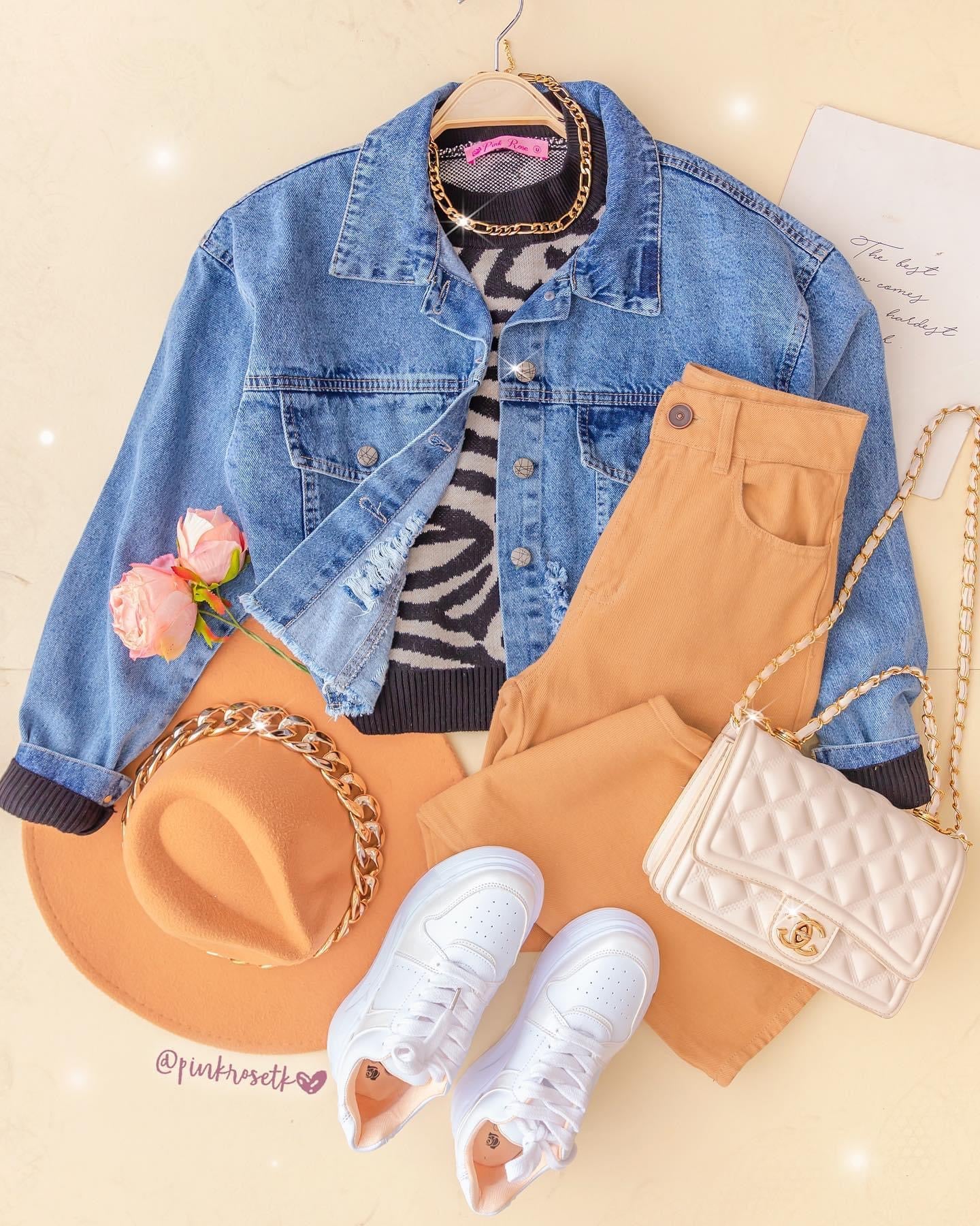 CHAQUETA DE JEAN CORTA – Pink Rose tk - Main Image