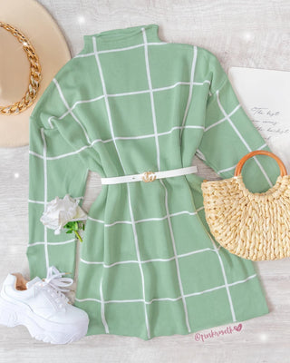 Vestido tejido cuadros