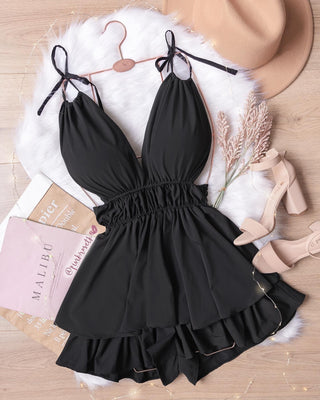 Romper de espalda descubierta negro