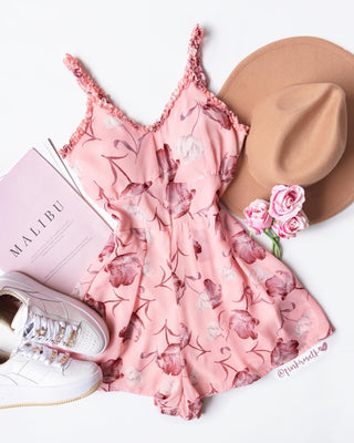 Romper de flores rosadas