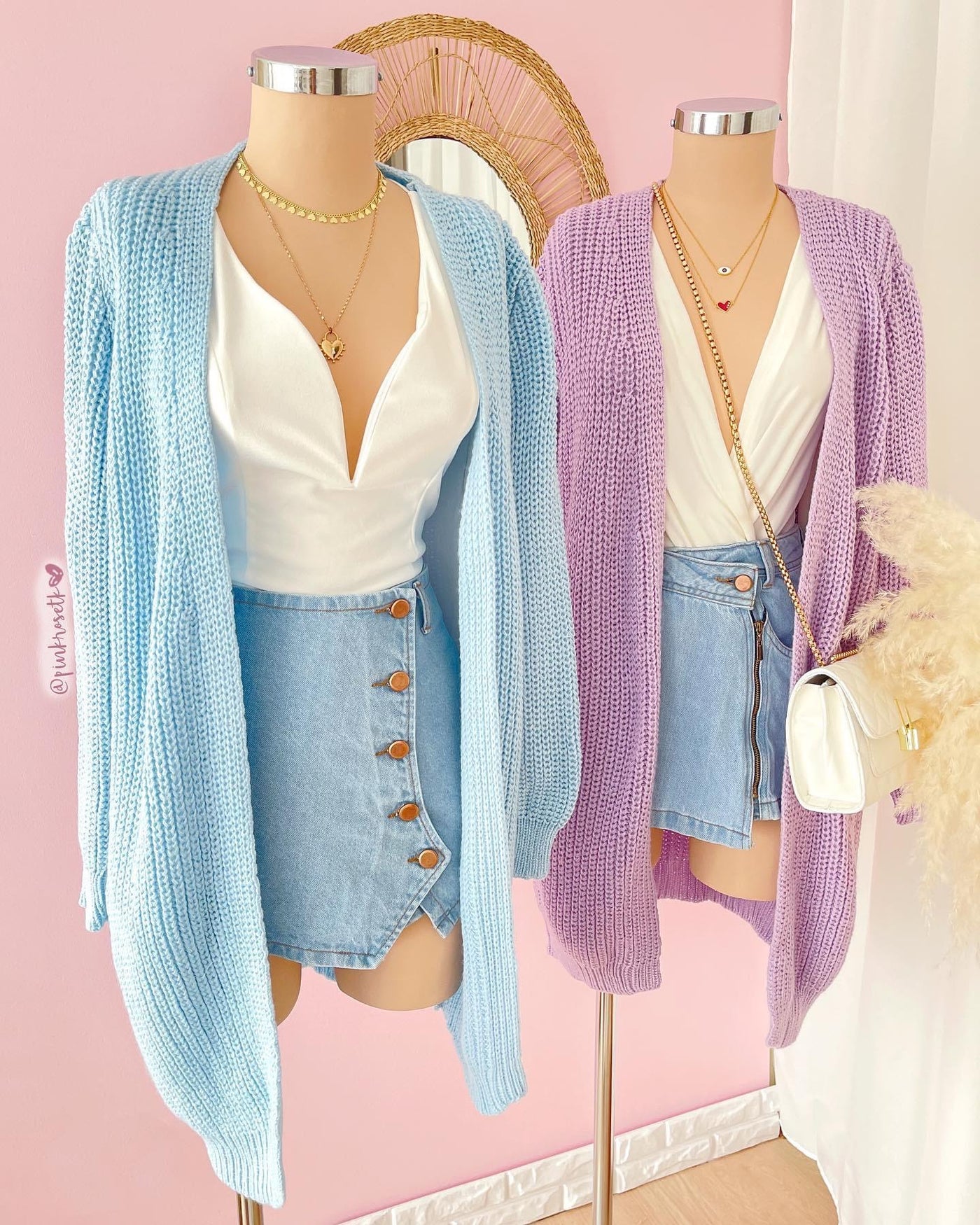 Cardigan tejido lila