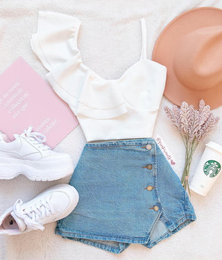 CROP TOP DE BOLEROS EN UN HOMBRO