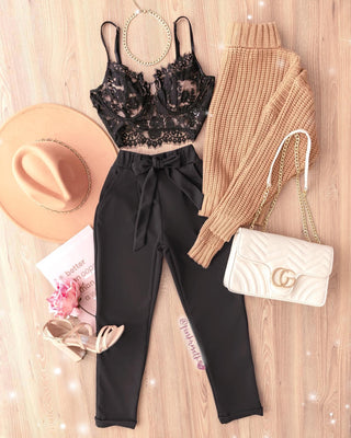 Crop top de encaje