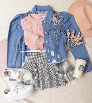 Chaqueta de jean con pedrería