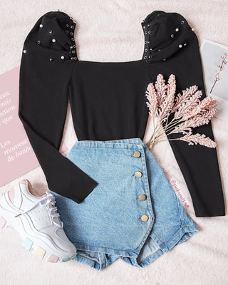 BUZO APLIQUES MANGA PUFF