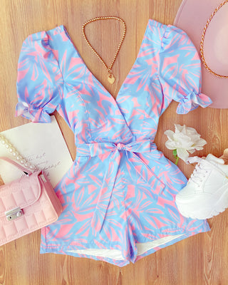 Romper de hojas rosa