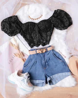 Crop top bordado