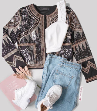 Chaqueta bordada de lentejuelas
