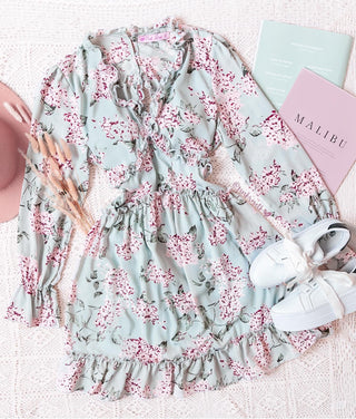 Vestido menta con flores