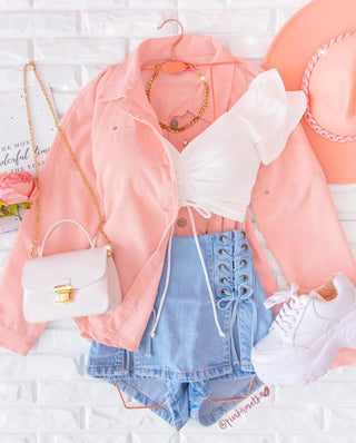 Chaqueta pana botones