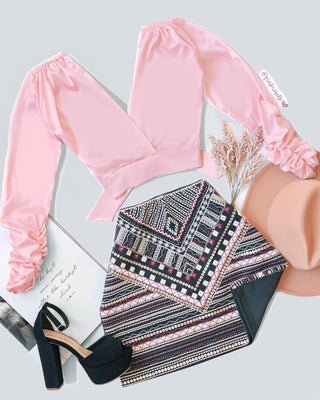 Blusa satin de amarrar atras