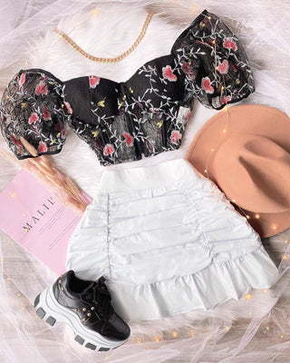 BUSTIER TEJIDO MANGAS ENGLOBADAS