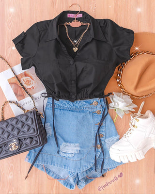 BLUSA CAMISERA DE AMARRAR