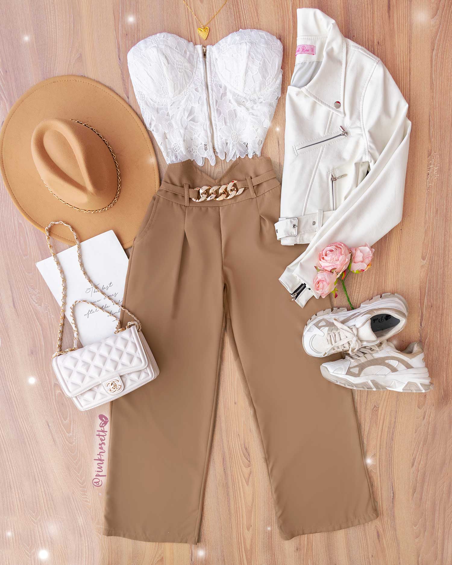 Pantalones Anchos Cadena Para Pantalón Bershka Pantalon Marron