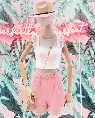 SHORT ROSA CON CINTURON