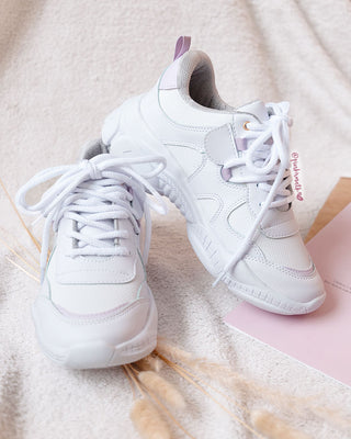 TENIS BLANCOS CON LILA