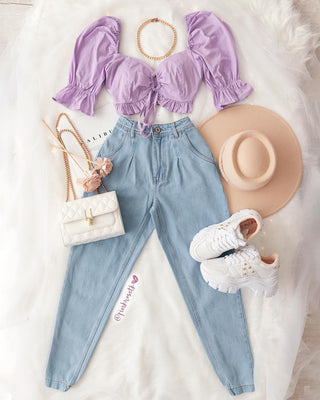 TOP RECOGIDO LILA